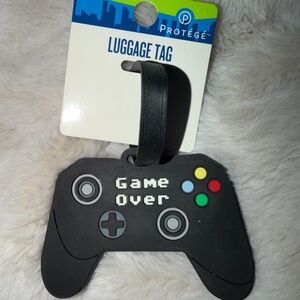 Black "Game Over" Controller Luggage Tag